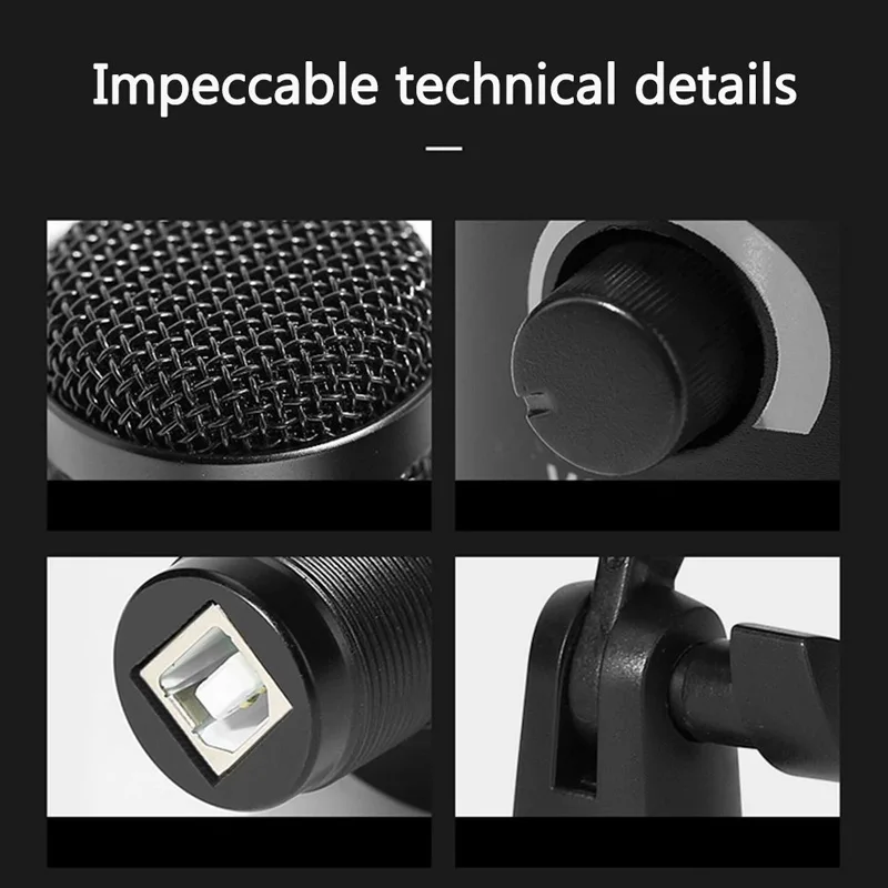 

USB Microphone PC condenser Microphone Vocals Recording Studio Microphone for YouTube Video Skype Chatting Game Podcast
