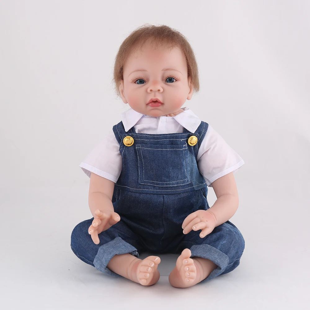 

NPK 22 дюйма кукла новорожденная Мягкая силиконовая bebe Reborn Boneca alive Коллекционная маленькая человечка для мальчиков и девочек