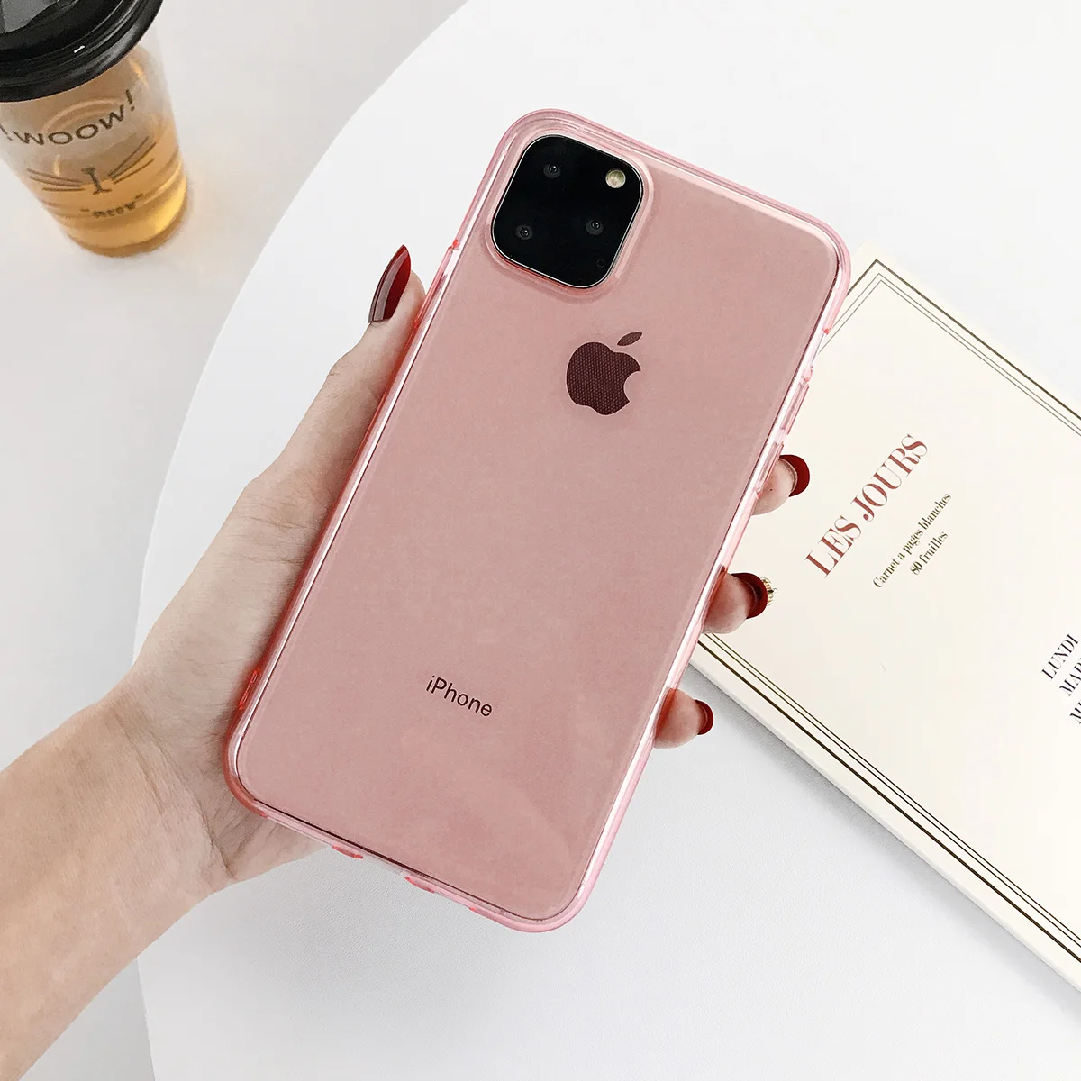KJOEW чехол для телефона для iPhone 11 Pro Max X XS XR Xs Max transapent Мягкий ТПУ силиконовый чехол для iPhone 6 6s 7 8 Plus чехол s Capa - Цвет: Розовый