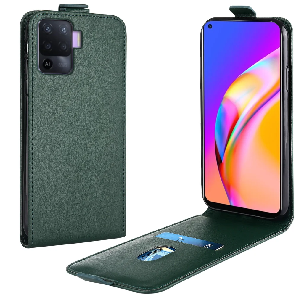 

Flip Up and Down Leather Case for OPPO Reno5 Lite Case CPH2203 CPH2285 Vertical Cover for Reno 5 Lite Case Phone Bag