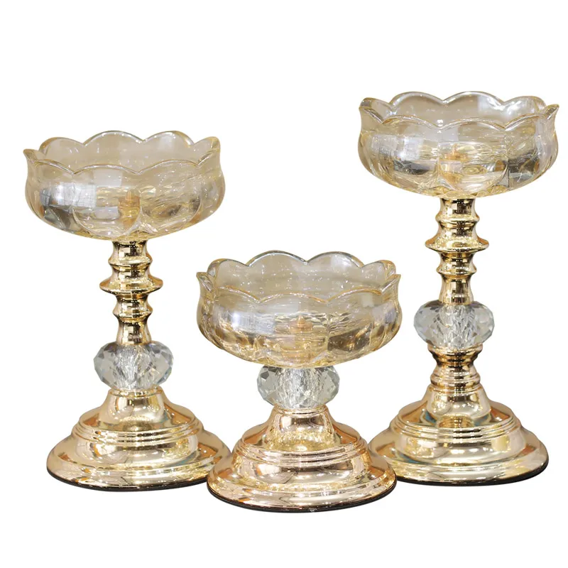 

Crystal Candle Holders Glass Europe Romantic Candlestick Holder Decor Portavelas De Cristal Dining Table Centerpieces AD50CH