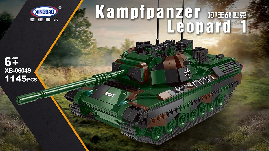 

Xingbao 06049 Germany Military Army Bricks Kampfpanzer Leopard 1 Main Battle Tank Building Blocks MOC Bricks Toys For Boys Gifts