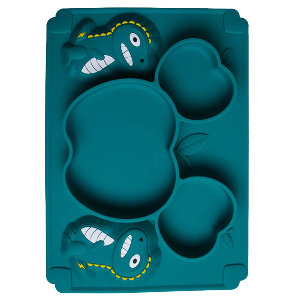 

1pc Silicone Suction Plate Baby Dinner Plate Child Compartment Food Holder