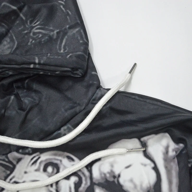 

Fall/Winter Men's Skull Hoodie Sweatshirt Digital Print Gothic Horror Skull Large Size Loose Sweatshirt Hoodie