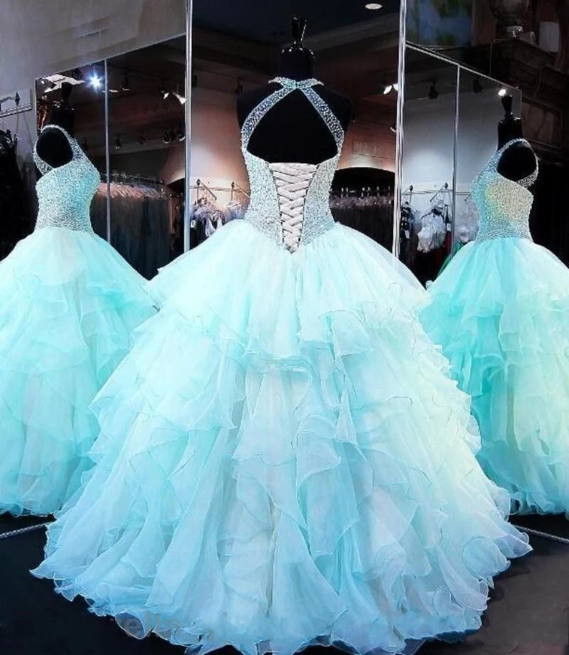 Милое Платье 16 небесно голубого цвета Vestidos De Quinseanera 2020 роскошный светильник