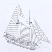 1100 halcon wooden sailing boat model diy kit ship assembly decoration gift puzzle science making assembled ship model