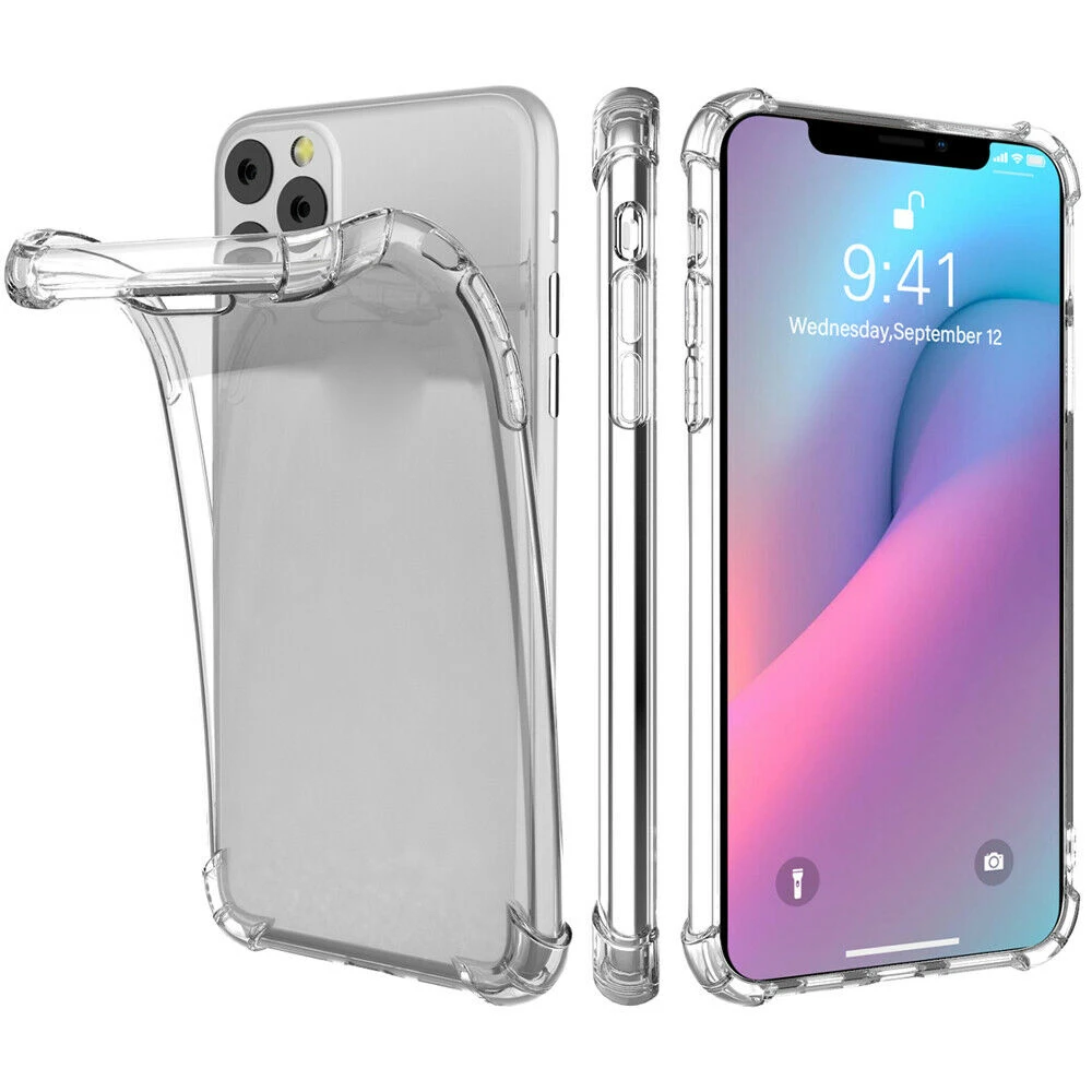 Для iPhone 11 6 1 дюймов чехол для телефона Прозрачный бампер мягкий ударопрочный из