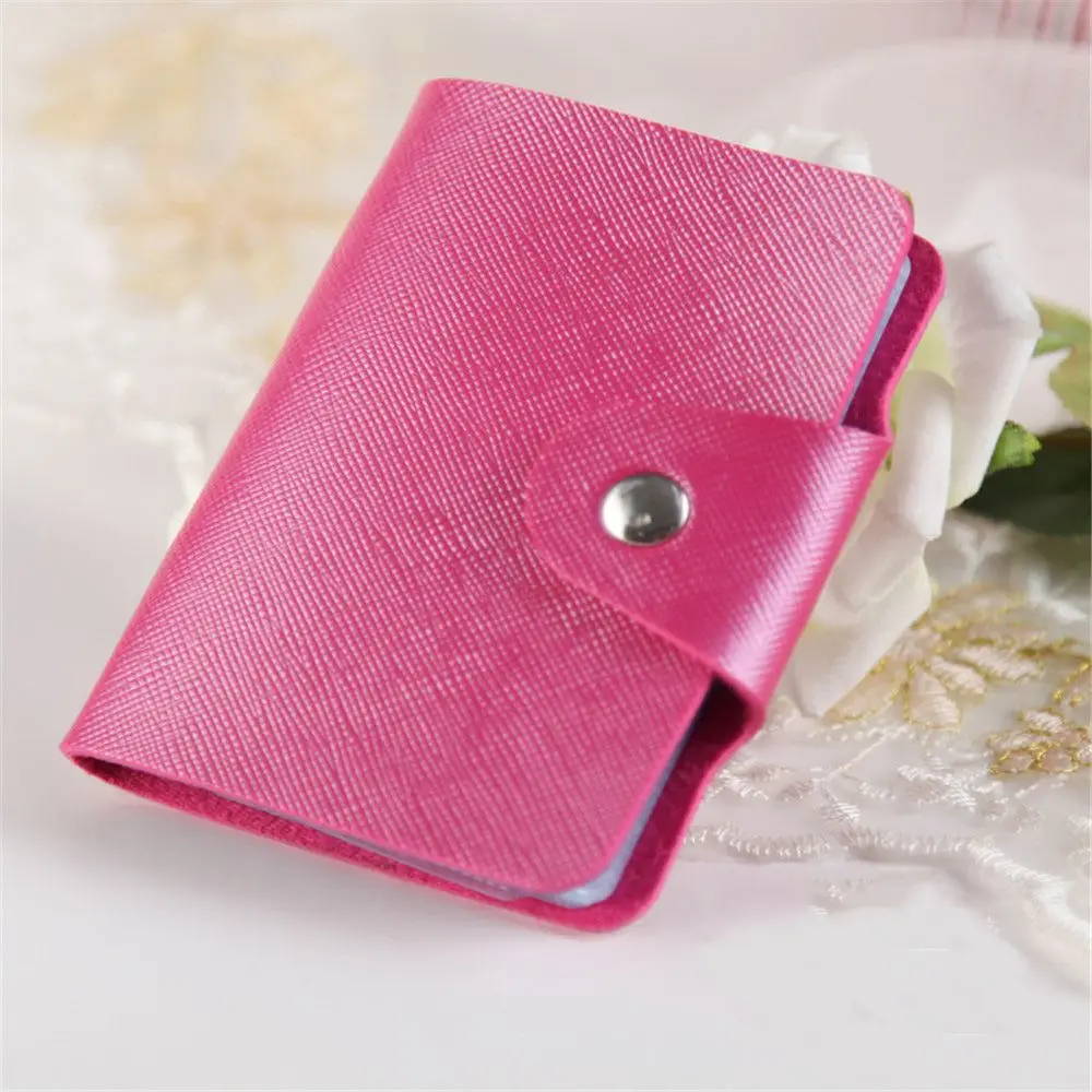 

1pc Solid Color 24 Pockets Credit Card Holder 12 Bit 2sided Card Case Business ID Card Organizer Portable Men Women Wallet Purse