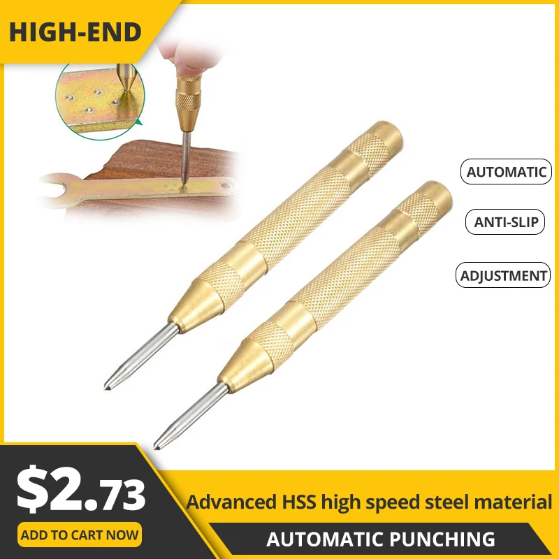 

Drill Bit Tools Golden Drill Automatic Center Punch Metal Glass Breaker Spring Marker Starting Holes Fast Drilling