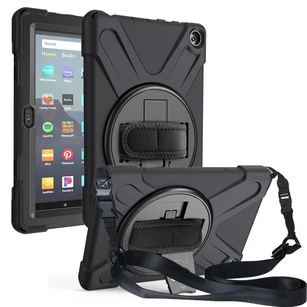 

360 Degree Rotatable Case for Lenovo Tab M8 TB-8505F TB-8505X 8.0 Inch Kickstand Tablet Cover Shell Hand Strap & Shoulder Strap