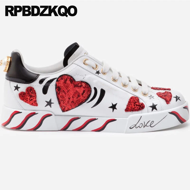 Дизайнерская обувь Китайские кроссовки на плоской подошве с вышивкой Женские из