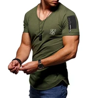sik silk 2021 summer new mens stand up collar short sleeved personality solid color design breathable mens t shirt top1