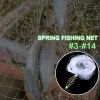 multi size fishing net trap mesh luminous netting fishnet tackle design copper spring shoal cast nets for fishing traps