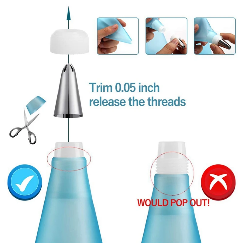 

24pcs/Set Silicone Pastry Bag Tips Kitchen DIY Icing Piping Cream Reusable Pastry Bags + Nozzle Set Cake Decorating Tools