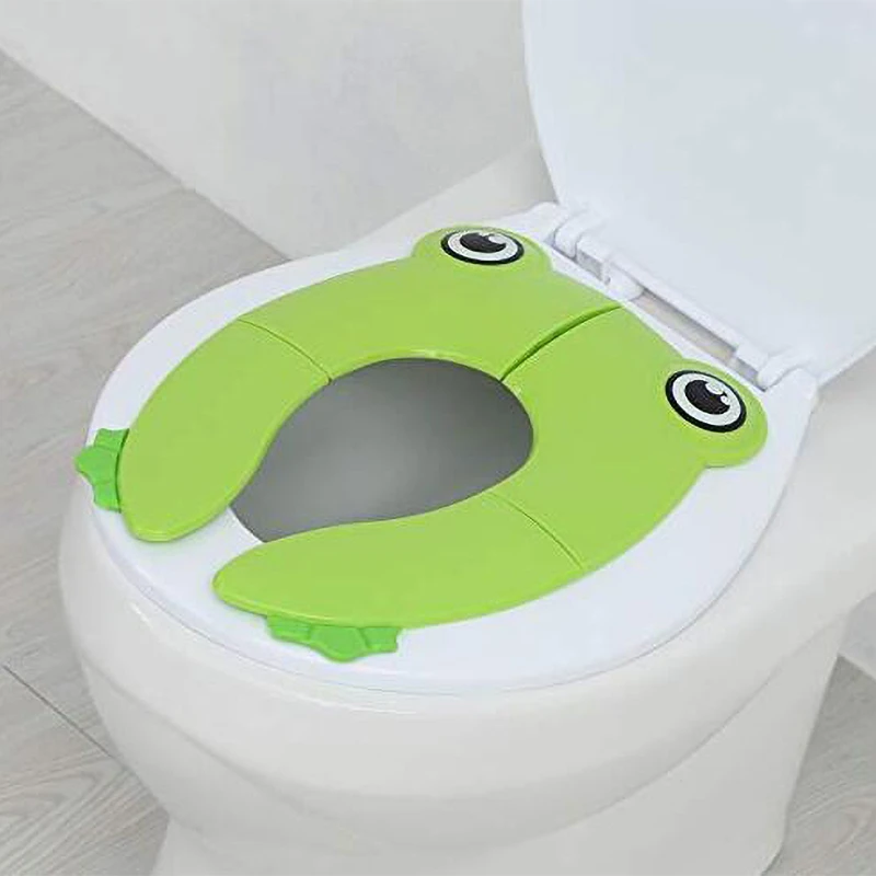 

Portable Foldable Potty Toilet Training Seat Travel Toddler Toilet Seat PP Material with 4 Anti Slip Silicon Pads
