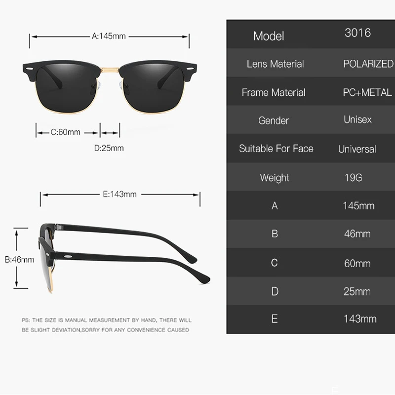 Солнцезащитные очки VCKA классические полуоправы мужские женские 2020 квадратные