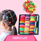 100 шт., резинки для волос для девочек, детская резиновая повязка на голову, ювелирная повязка на голову для женщин, аксессуары для волос, свадебная тиара, эластичная цветная