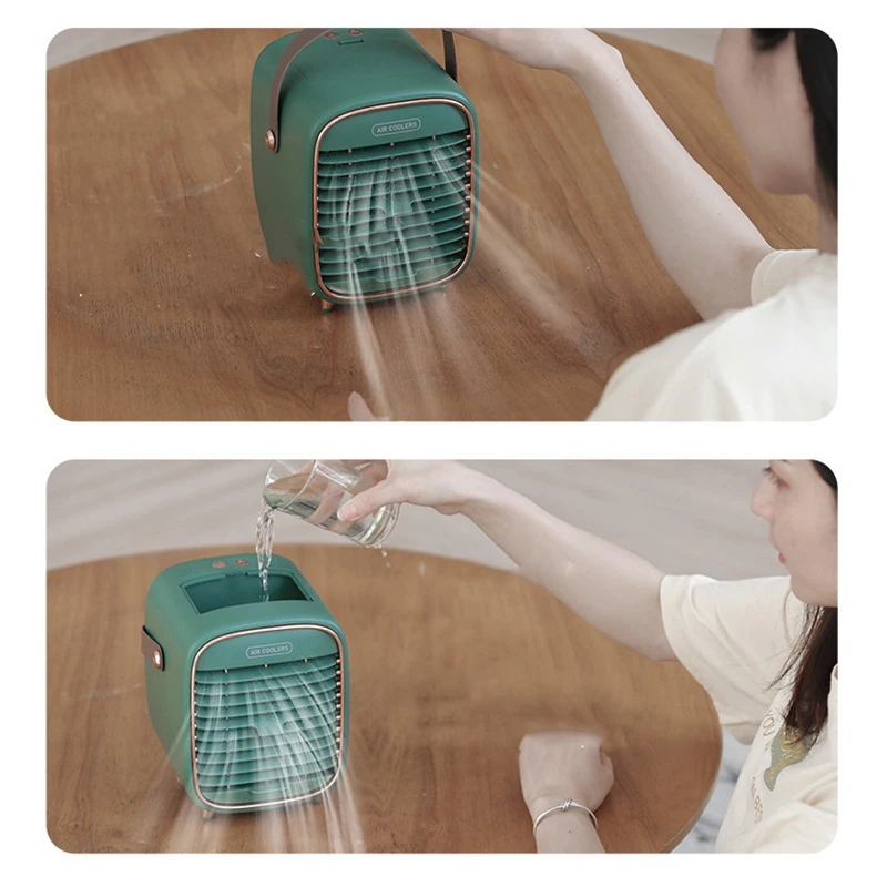 

Air Cooler Quiet Three-Speed Adjustable USB 2000MAh Humidifying Spray Cooling Fan for Desktop or Room