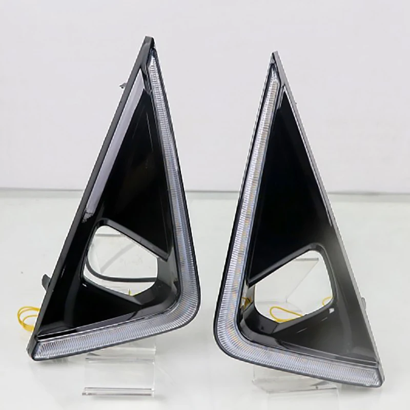 2 шт. для Toyota Alphard- Светодиодный дневной ходовой светильник DRL Автомобильная противотуманная фара 6000K Белый Желтый поворотный синий светильник