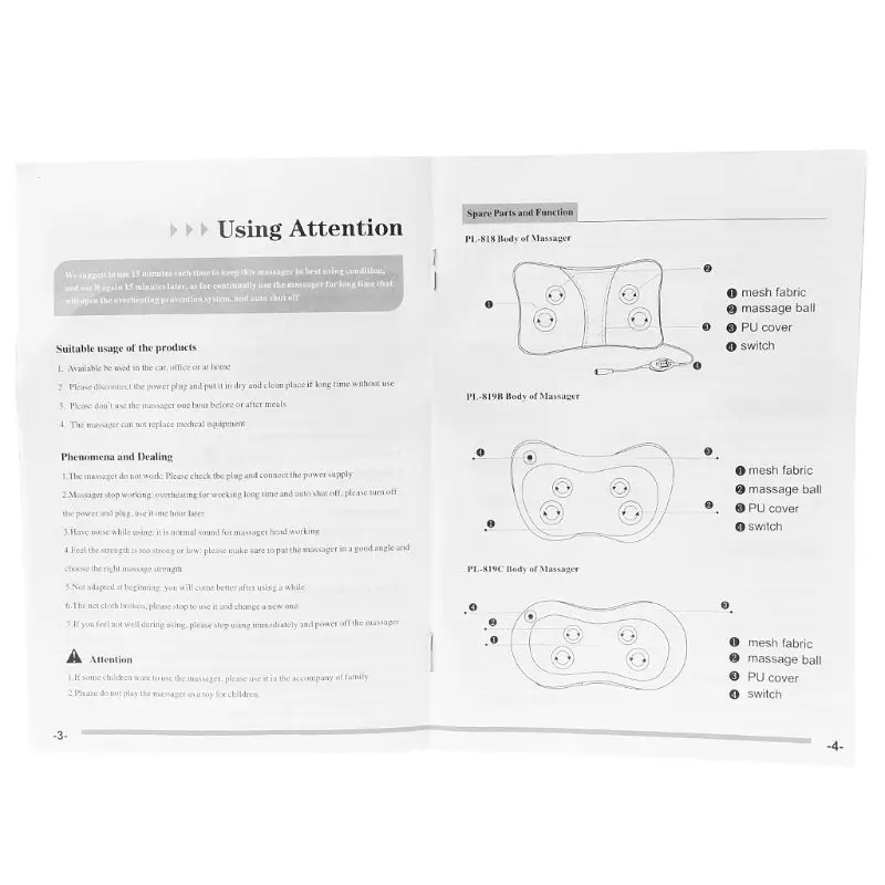 Электрическая Массажная подушка для поясницы и шеи назад Массажер шиацу тепла
