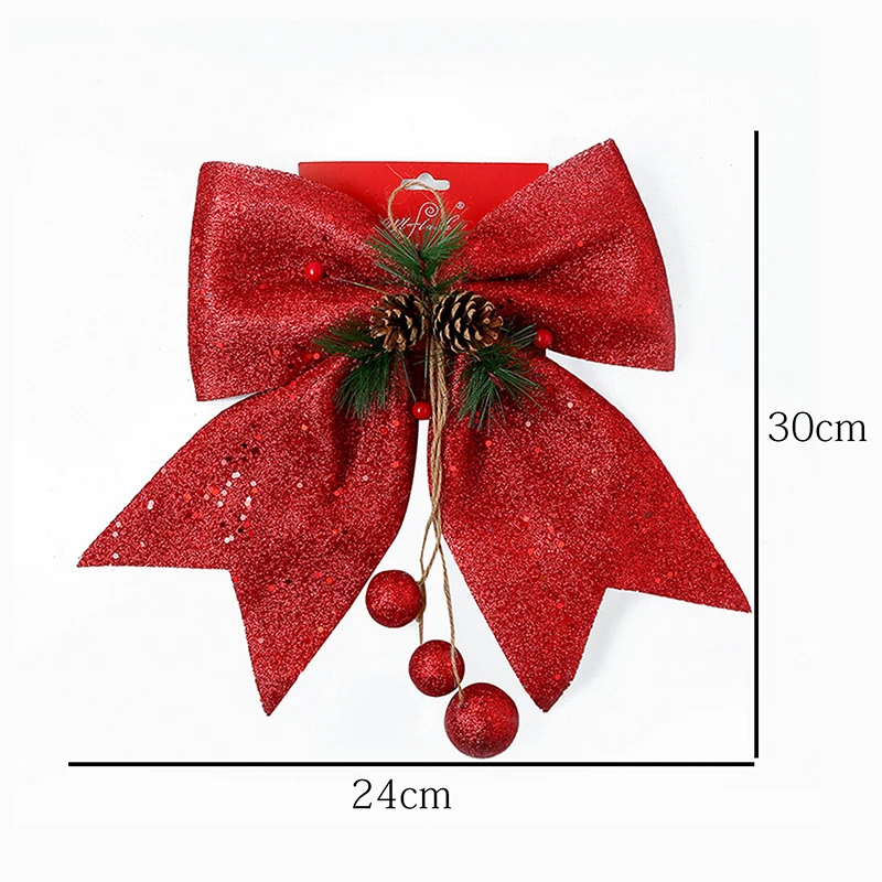 Большая блестящая Рождественская лента бант украшение для рождественской елки с