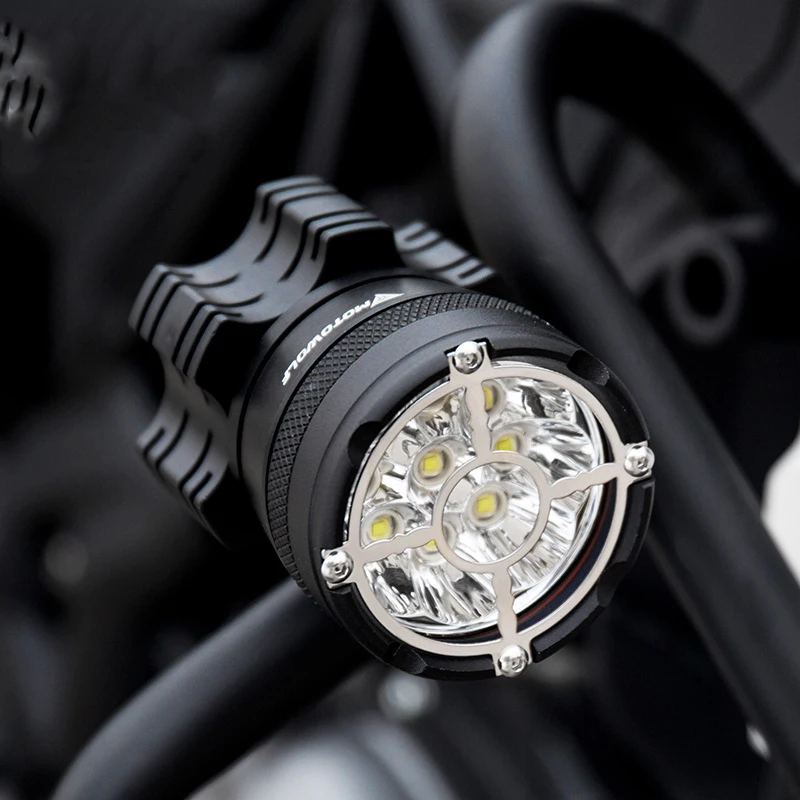 Светодиодные мото rcycle фары все алюминиевые корпуса 6/9 бусинки мото светодиодные лампы Мощная Вспышка мото крест прожектор для moto rcycle путешествия