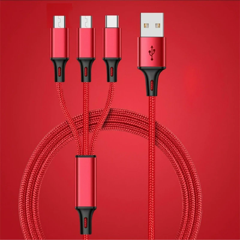 Кабель для зарядки Micro USB/Type-C 1 м портативный 2.8A Iphone X Samsung Galaxy Note 9 Redmi 8 | Мобильные