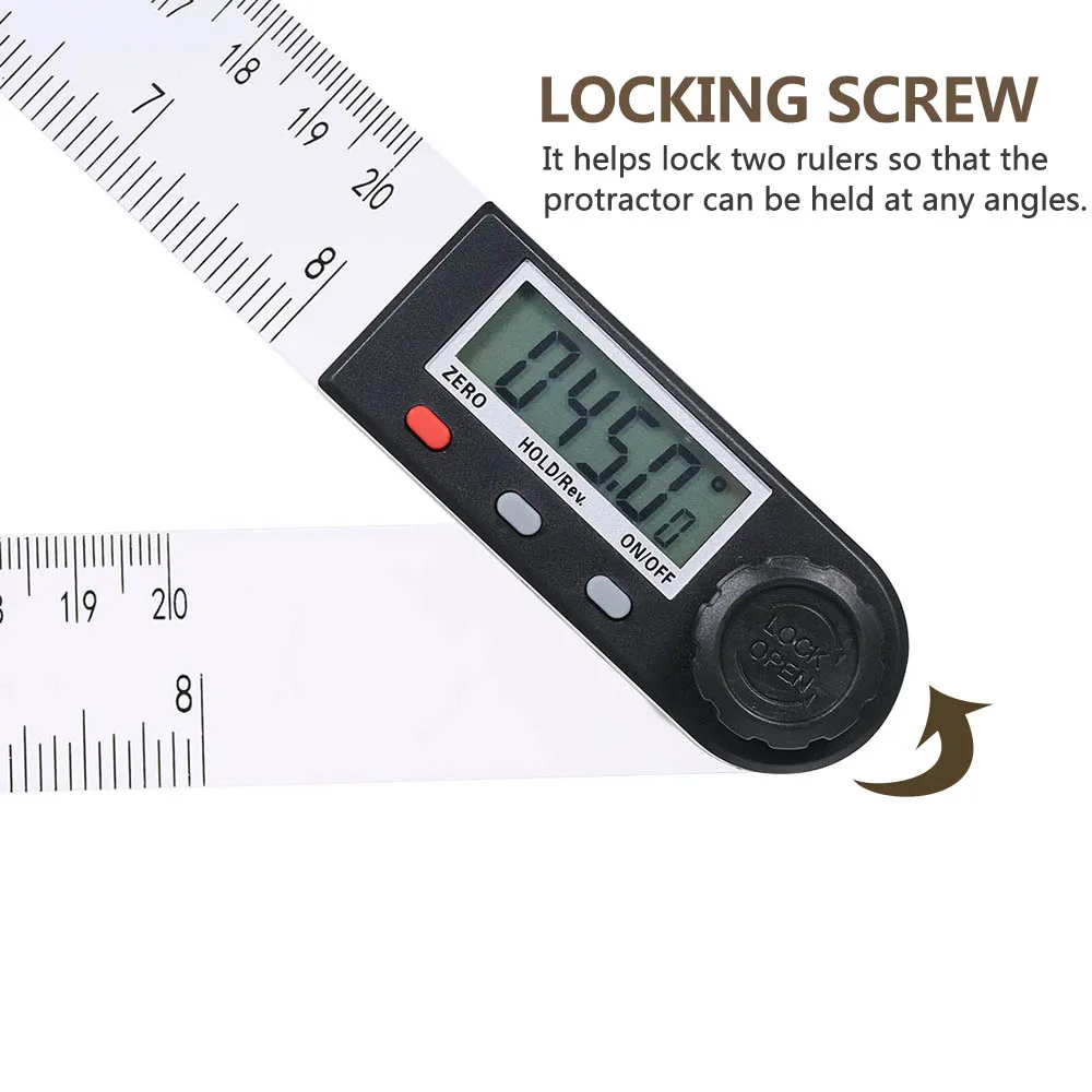 

Professional 0-200mm Digital Angle Ruler 360° LCD Electronic Goniometer Protractor Measuring Tool with Hold and Zeroing Function