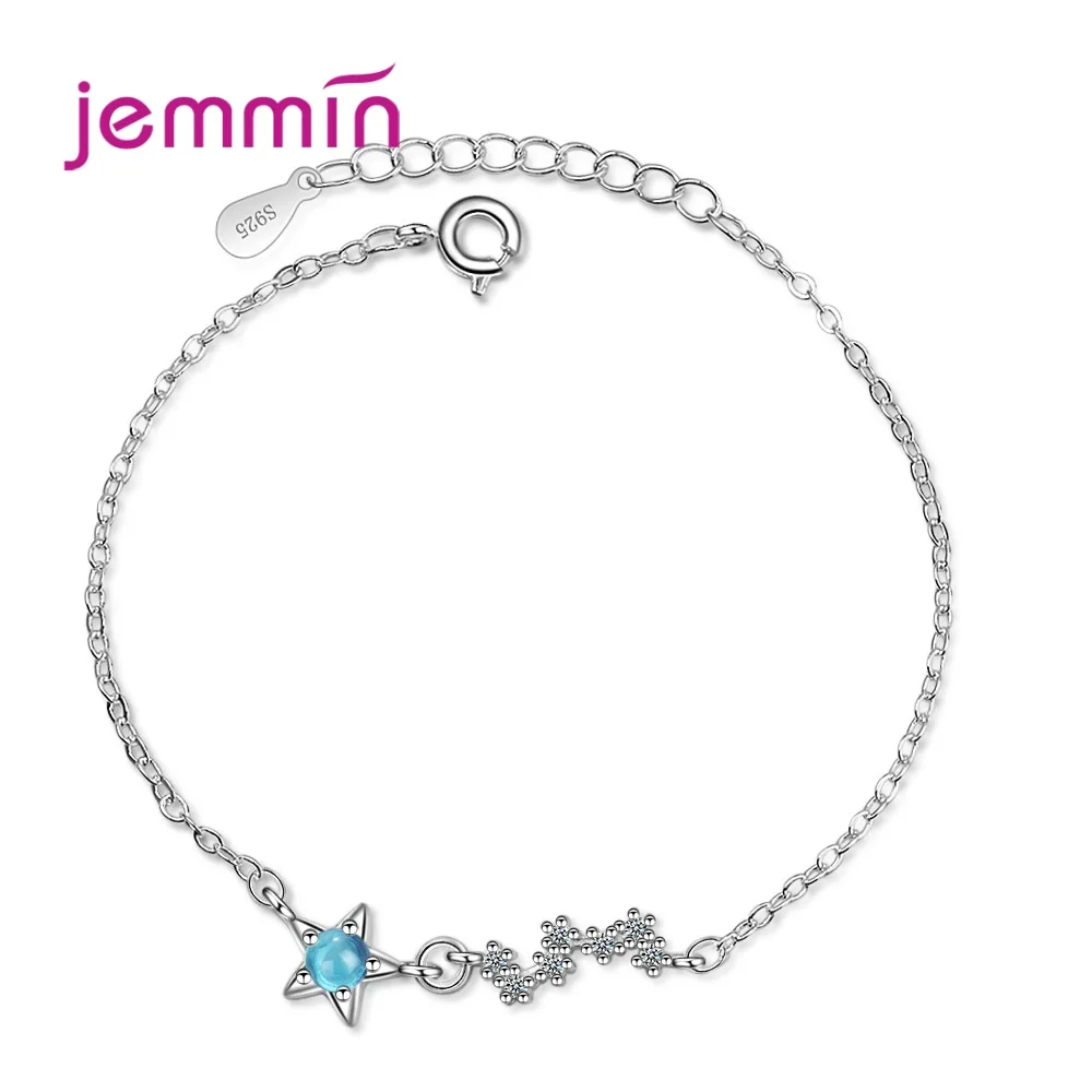 

Concise Cute Women 925 Sterling Silver Pendant Bracelets Five-pointed Star Cubic Zirconia Simple Elegant Jewelry Party Gift