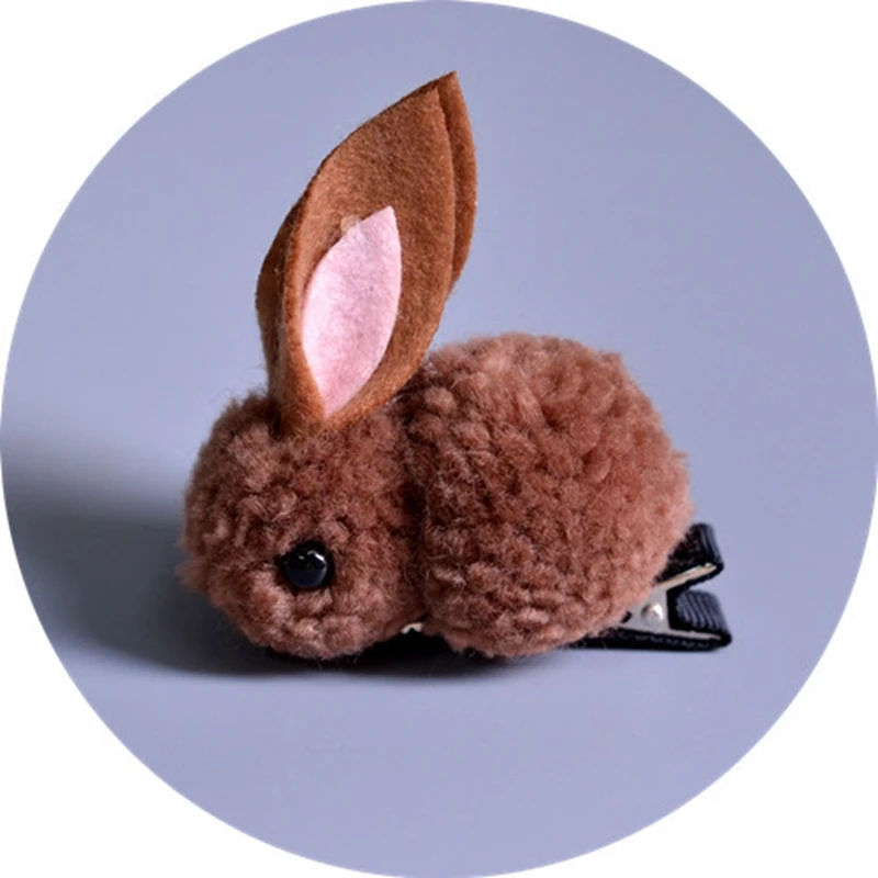 Brown hair clip Детские резинки для волос кролик заколки Для женщин девочек резинка для волос заколки для волос для детей эластичные хвост держатель женские аксессуары для волос заколки для волос - Цвет: Brown hair clip