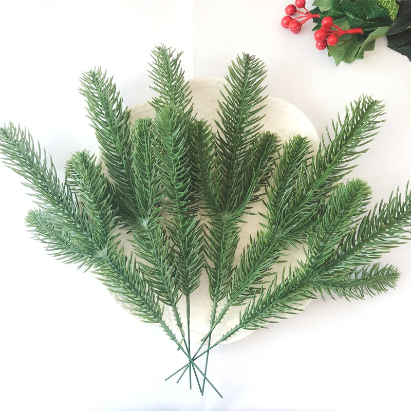 

Искусственное растение, пластиковая ветка сосны для украшения рождественской елки, свадьбы, домашнего декора, 3/6/10 шт., иголка искусственной...