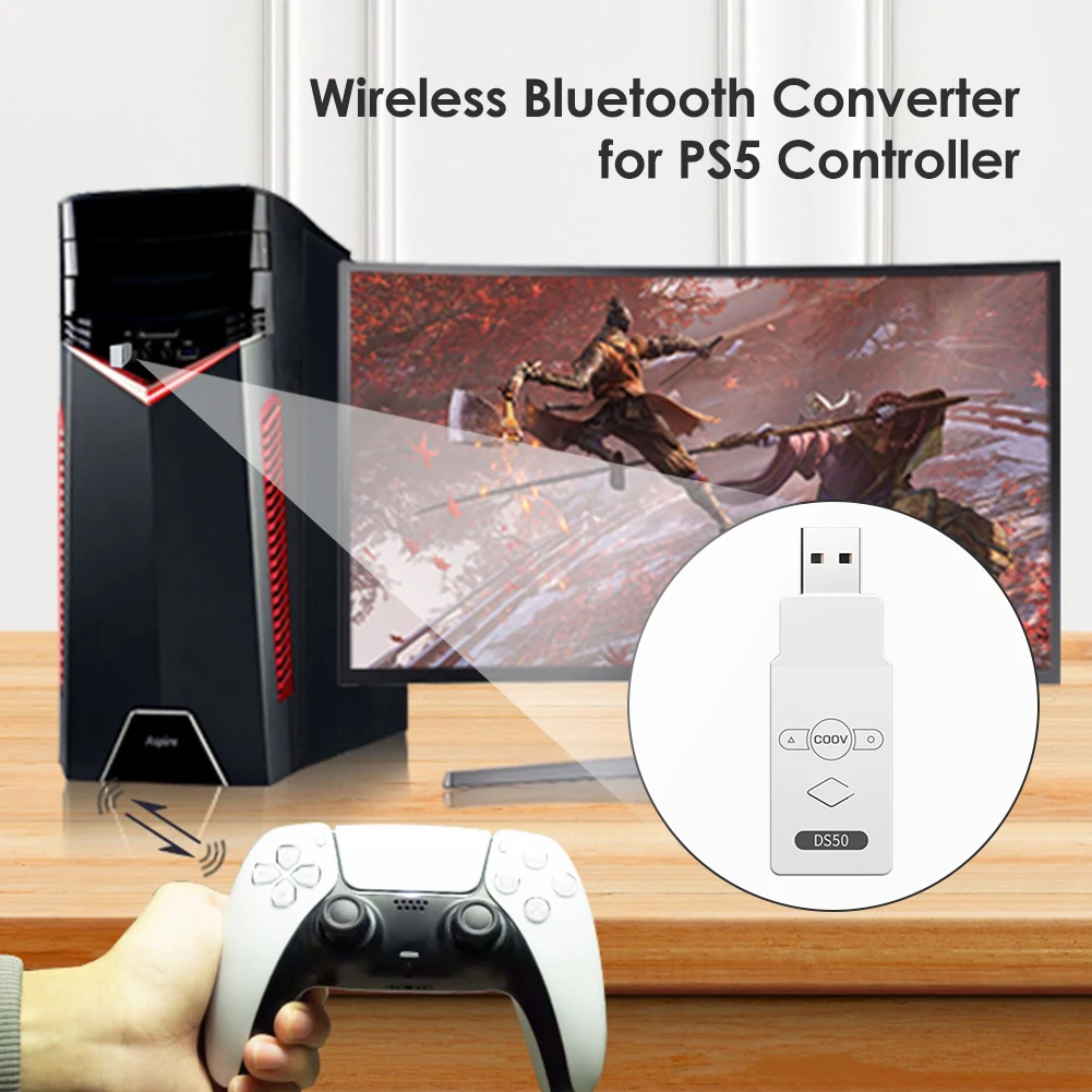 USB Беспроводной конвертер джойстика Gamepad для PS5/Switch/Switch Lite/PS4/PS3/PC Адаптер приемник для игрового контроллера.