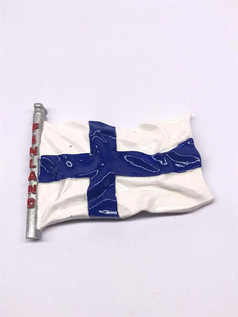 Finland 3d магнит для холодильника с флагом России Канада Япония Украина Италия Сингапур всемирно флаги стран наклейки на холодильник магниты для украшения - Цвет: Finland