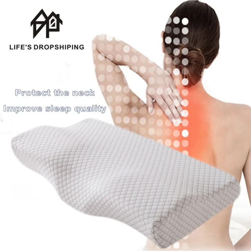 

1pcs Relax Cervical health care pillows Contoured Orthopedic Memory Foam Pillow for neck pain Cervical Pillows Memory Pillows