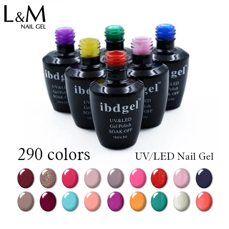 24 pcs Color Gels Nails Polish ibdgel 290 Colors Soak Off Pure Color LED/UV Gel Nails Art Painting Gel Manicure Free Shipping