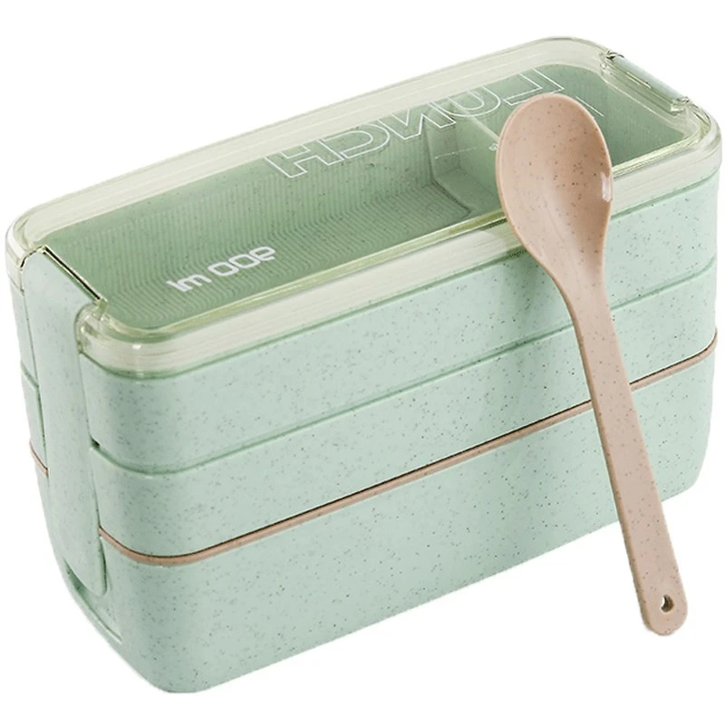

3-Layer Leak-Proof Lunch Box Creative Portable Outdoor Food Fruit Multifunction Microwave Ovens Quality Wheat Straw Sealed Box