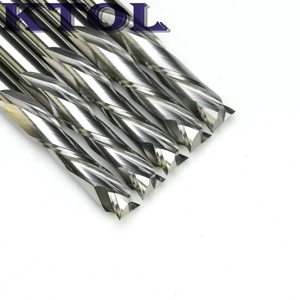 値段 6.35*22mmUp & ダウンカット 2 フルートエンドミルカッター CNC ルーターツール 5 ピース/セットスパイラル CNC フライスカッター超硬ルータービット