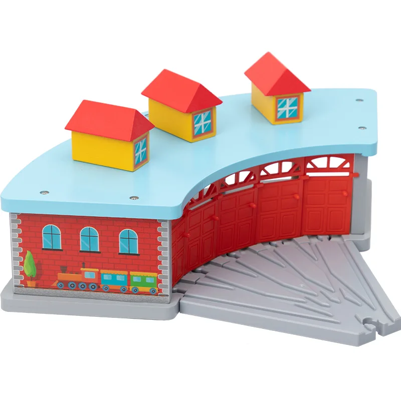 

Wooden Train Track Accessories Garage Series Track Scene Educational Toys