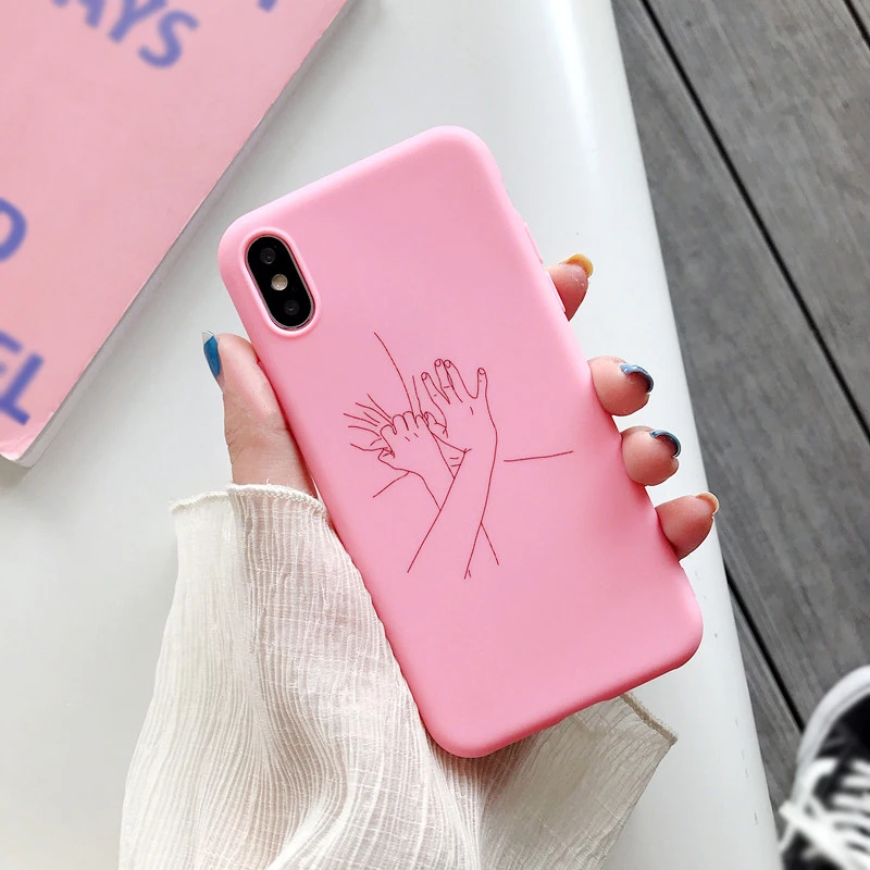 Пары специальный чехол с принтом руки для Samsung Galaxy J3 J5 J7 EU Pro J2 J6 Prime Мягкий силиконовый чехол - Цвет: Pink 16