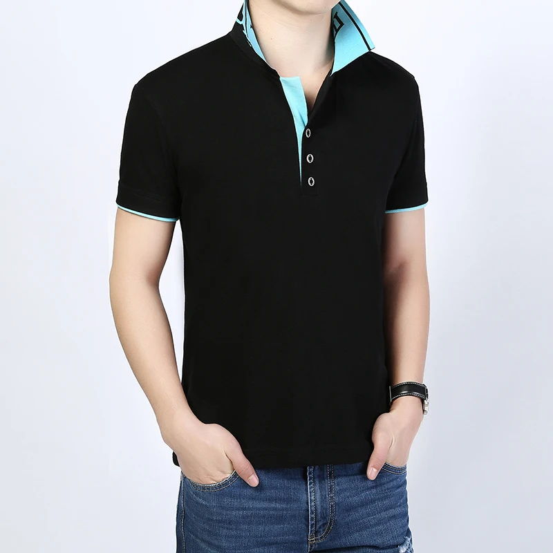Мужская рубашка поло летняя приталенная футболка одноцветная с коротким рукавом