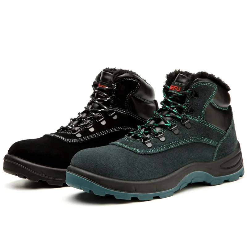Мужские защитные ботинки зимние Бархатные рабочие с высоким стальным носком