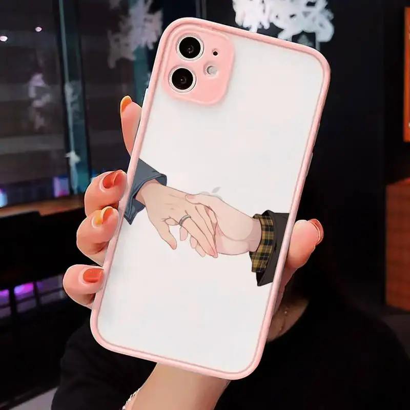 

Finger Art Aesthetic Hand Phone Case For iPhone 12 11 Mini Pro XR XS Max 7 8 Plus X Matte transparent Pink Back Cover
