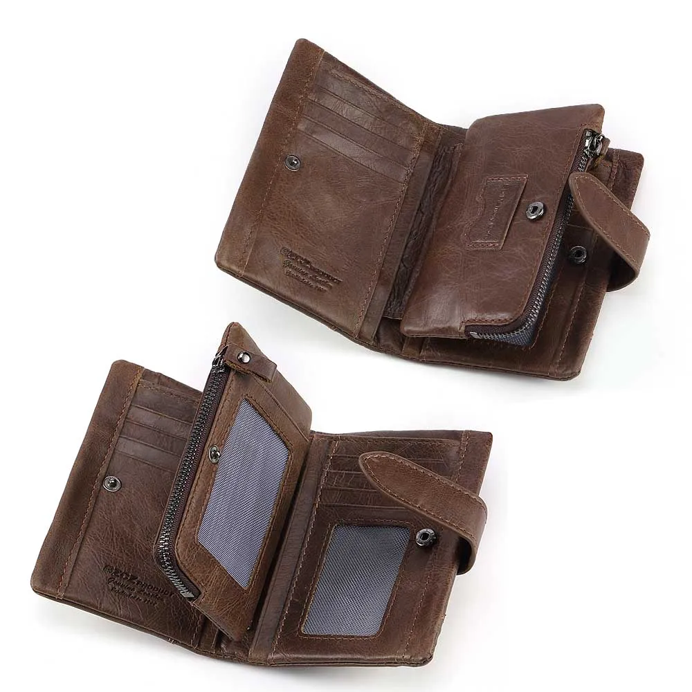 GZCZ мужской кошелек из натуральной кожи качественный короткий воловьей Женский