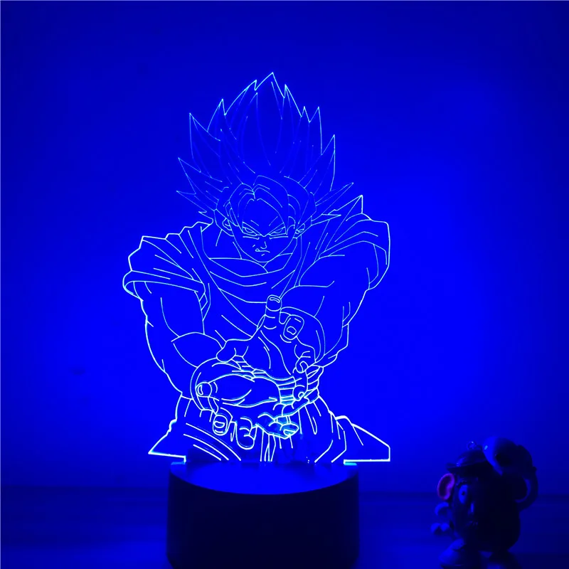 3D светодиодный ночной Светильник Dragon Ball Z Goku Super Saiyan, экшн-фигурка, 7 цветов, сенсорная Оптическая иллюзия, настольная лампа, режим украшения дома