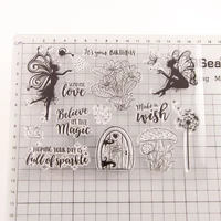 flower fairy mushroom house ransparent clear stamps cutting die silicone seals for diy scrapbooking photo album card making