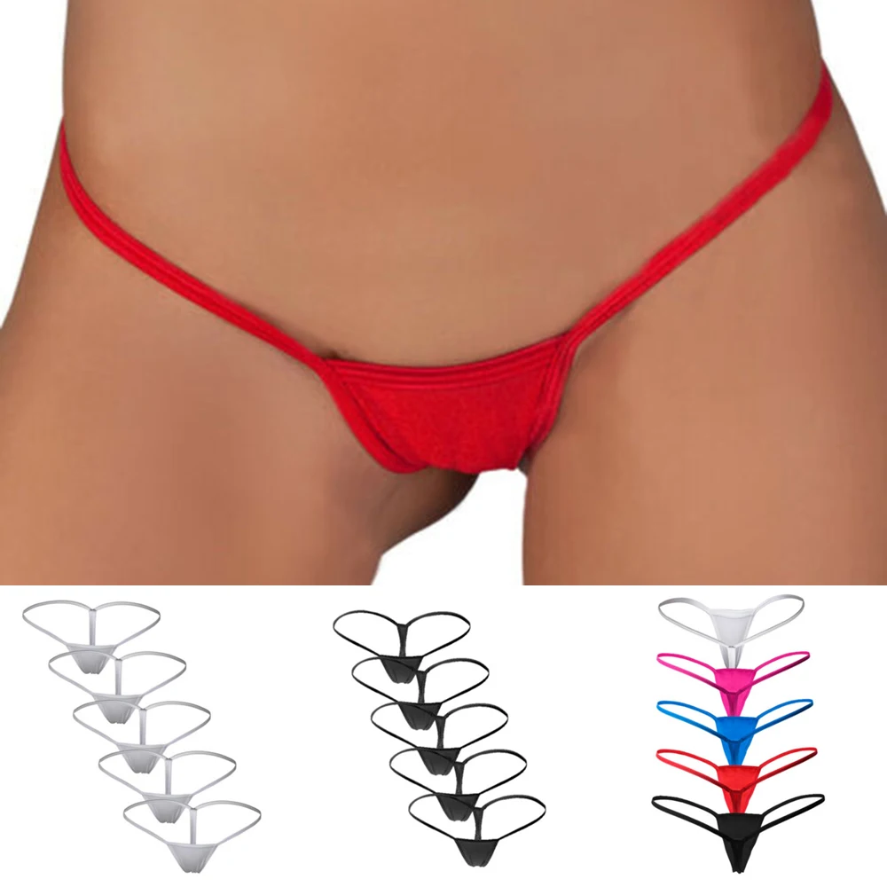 

5Pcs Womens Sexy Underwear Panties Micro Mini Thong G-String Lingerie Panty G-String Lingerie Panty Sexy Thong Sexy Thong Ladies