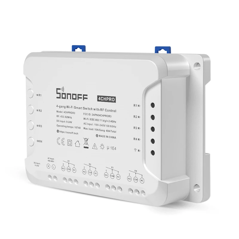 Sonoff 4CH PRO R3 Wifi Smart Switch Inching Lock Mode DIY таймер с помощью приложения Ewelink работает Alexa Google