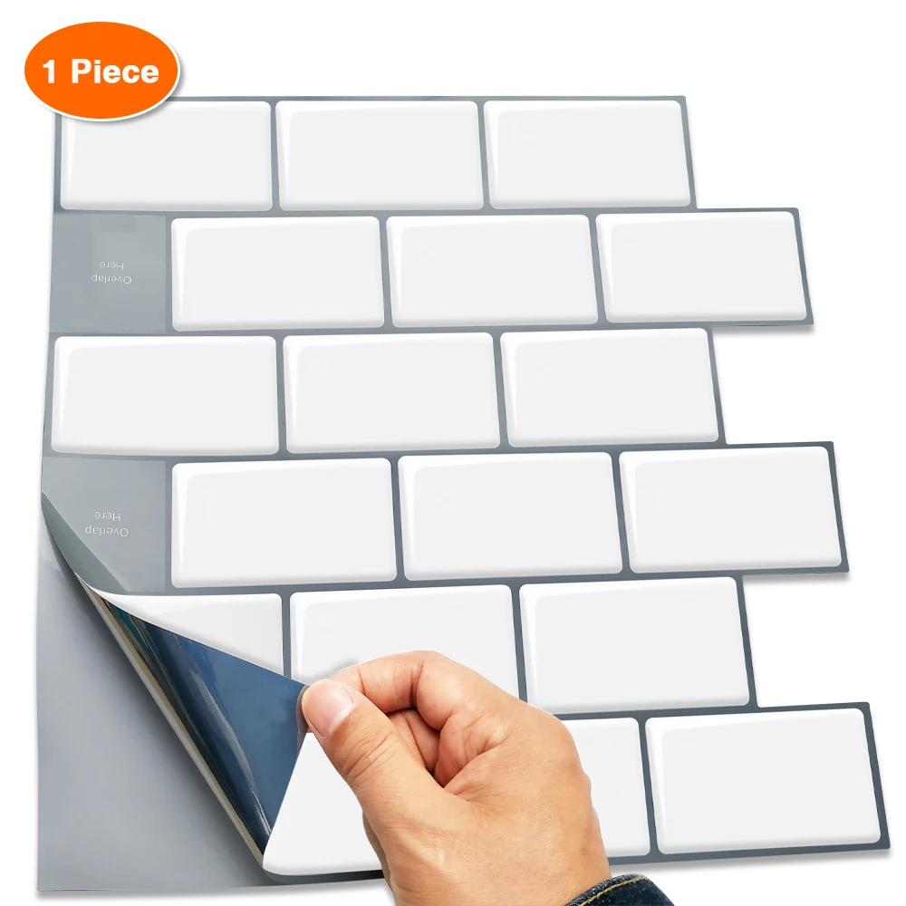 

Waterproof Home Peel Stick Self Adhesive Kitchen Backsplash Wall 3D Mosaic Tiles