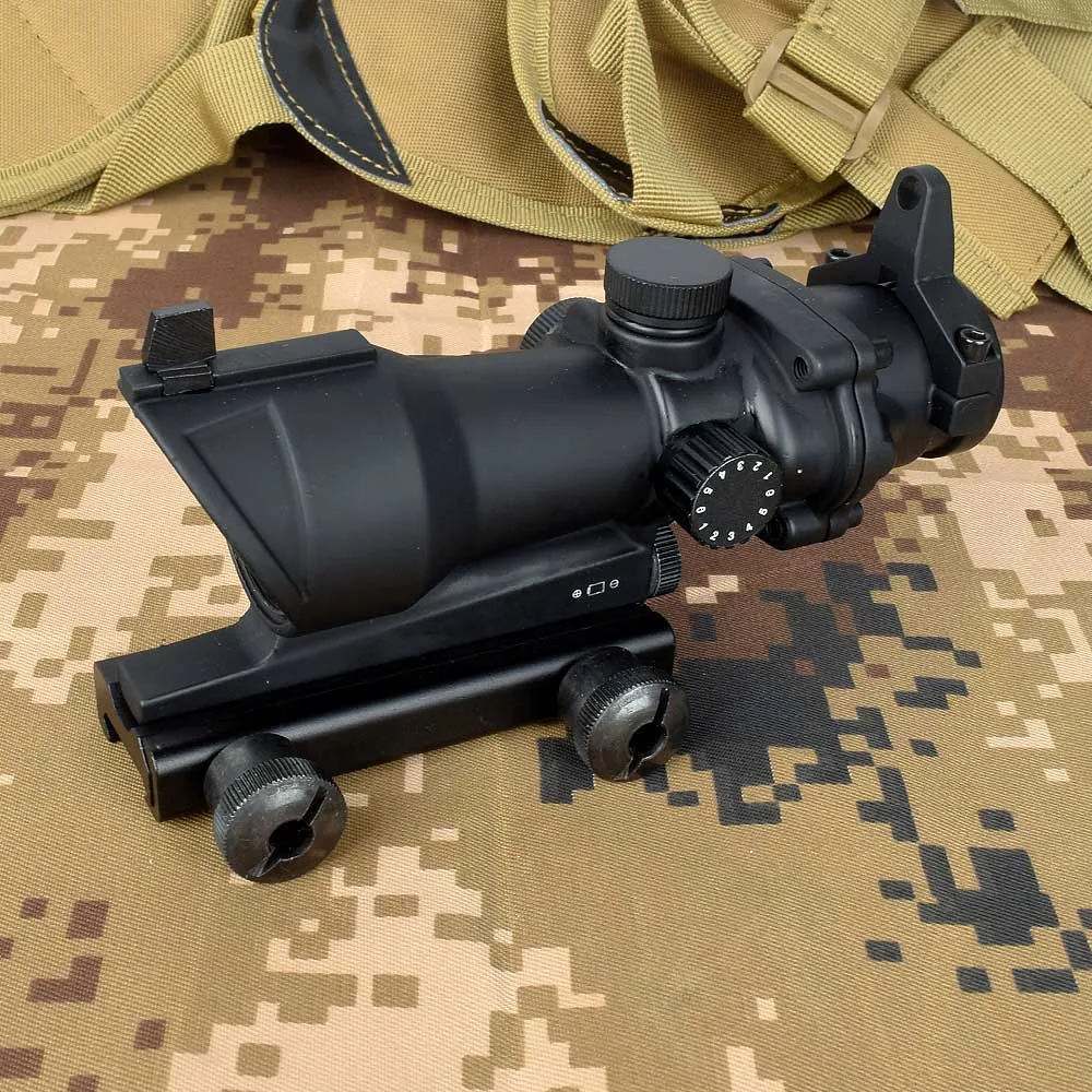 Охотничий прицел ACOG 1X32 тактический Красный Зеленый точечный прицел с подсветкой Оптический прицел с 20 мм Рельсом для страйкбола пистолет
