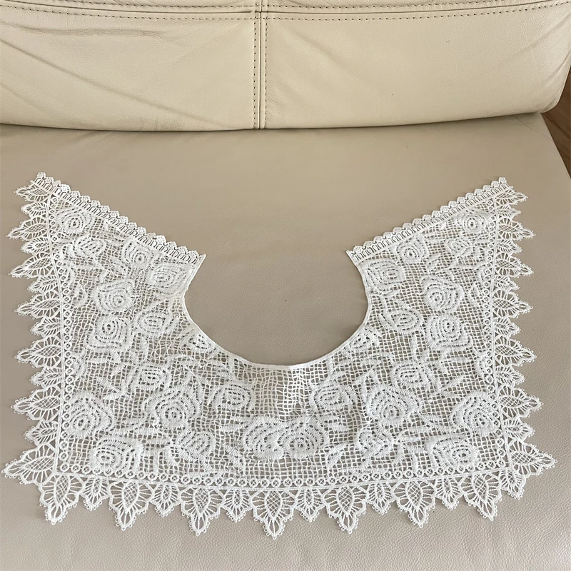 Высококачественный точечный кружевной край большой лацкан ложный воротник шаль